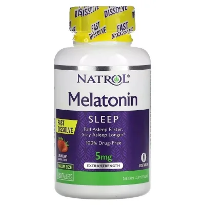 Амінокислота Natrol Мелатонін швидкорозчинний підвищеної сили, 5 мг, вку (NTL-07144)