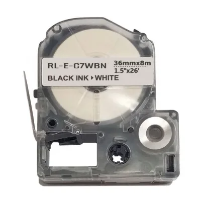 Стрічка для принтера етикеток UKRMARK RL-E-C7WBN-BK/WT, аналог LC7WBN. 36 мм х 8 м (900267)