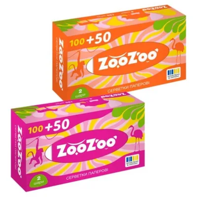 Серветки косметичні ZooZoo 2 шари 150 шт. (4820183973641)