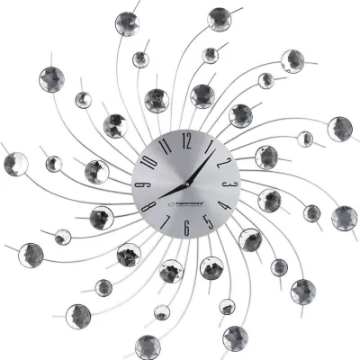 Настінний годинник Esperanza Wall Clock Geneva 50 см з променями з і сталі та кристалами (EHC004)