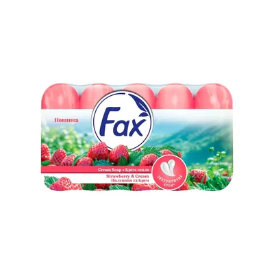 Тверде мило Fax Полуниця та Крем 5 х 70 г (8690506555092)