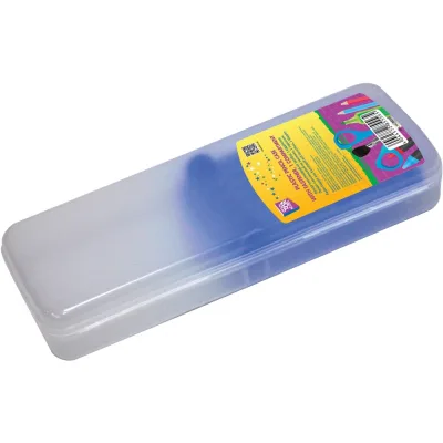 Пенал Cool For School Пластиковий із застібкою Прозорий з синім тримачем 8011 (CF85578)