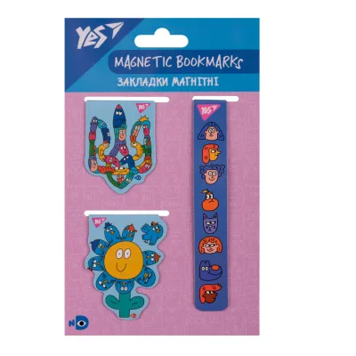 Закладки для книг Yes магнітні Stand with Ukraine 3 шт (708353)