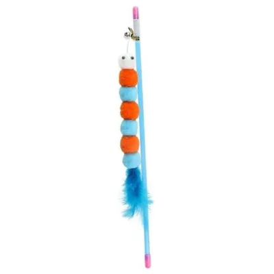 Іграшка для котів Hippie Pet Вудка з пташкою рожева 48 см (HIPCW2303038RO)