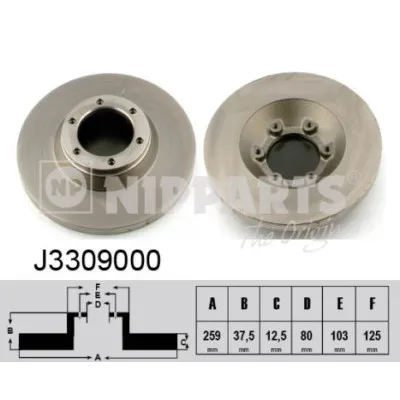 Гальмівний диск Nipparts J3309000 (упаковка 2 шт)