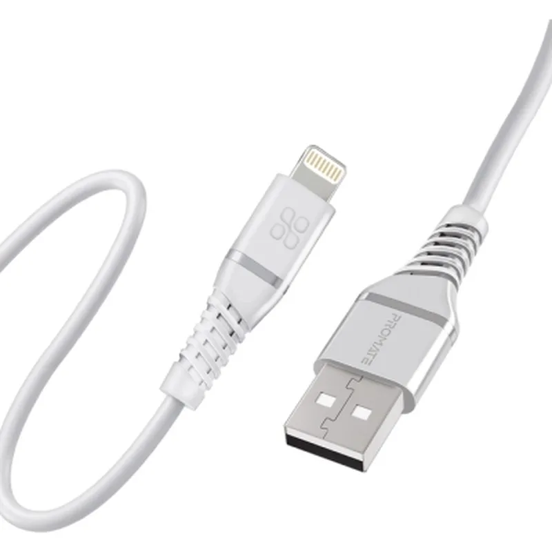 Дата кабель USB 2.0 AM to Lightning 1.2m 2.4A MFi PowerLine-Ai120 white Promate (powerline-ai120.white)