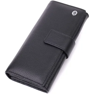 Гаманець ST Leather З натуральної шкіри Чорний (22548)