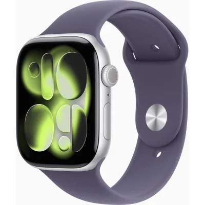 Смарт-годинник Apple Watch Series 11 GPS 46mm Silver Aluminium Case with Purple Fog Sport Band - M/L (MEVA4RK/A)
