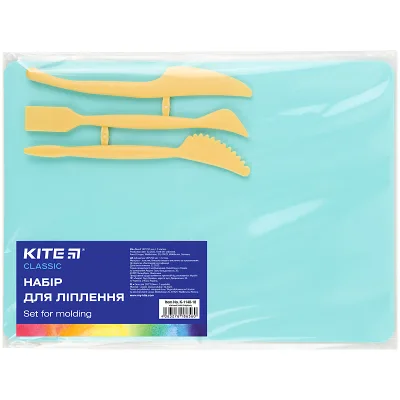 Дошка для пластиліну Kite набір Classic дошка + 3 стеки, м'ятний (K-1140-18)