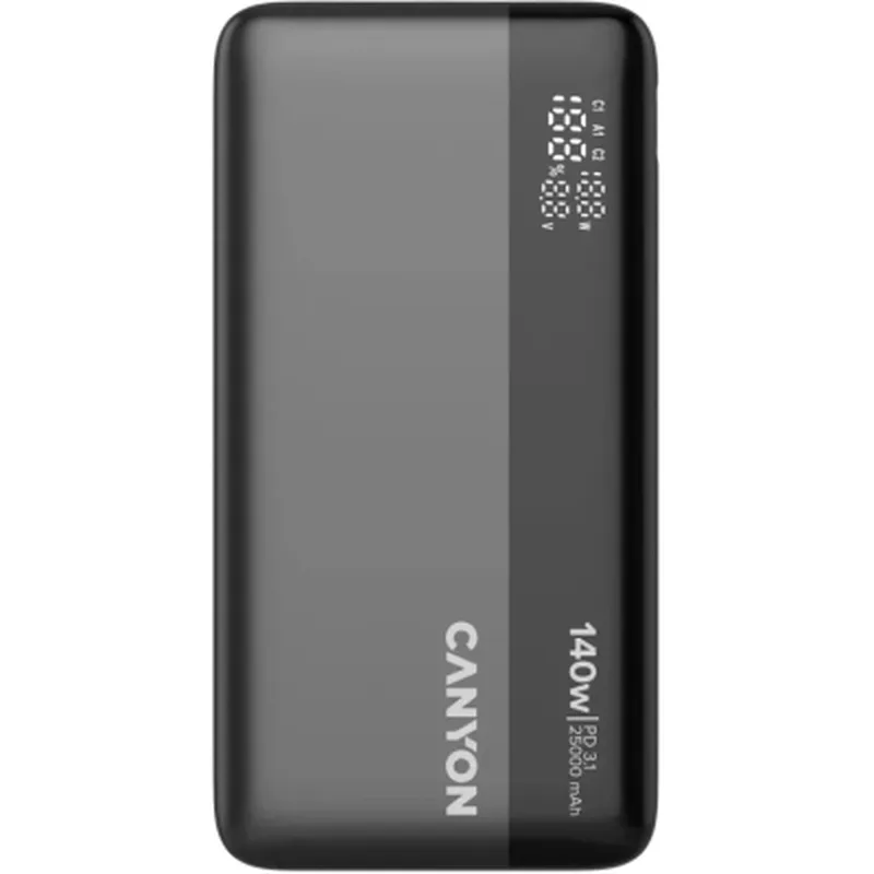 Зовнішній акумулятор Power Bank Canyon OnPower 240 PB-240 25000mAh PD140W Display Dark Grey (CNS-CPB240)