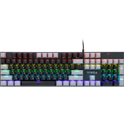 Клавіатура Vinga KBGM-090 LED Red Switch USB Grey/Black (KBGM-090R Grey/Black)