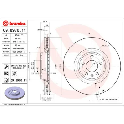 Гальмівний диск Brembo 09.B970.11
