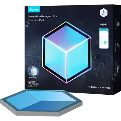 Світильник Govee H106A Glide Hexagon Light Panels Ultra expansion pack, 1шт, RGBIC, WI-FI/Bluetooth, фіолетовий (H106A007)