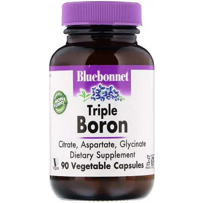 Мінерали Bluebonnet Nutrition Потрійний бор 3мг, Triple Boron, 90 вегетаріанських капсул (BLB-00685)