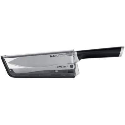 Кухонний ніж Tefal Eversharp, 16.5см, з чохол-точило нержавіюча сталь, чорний (K2569004)