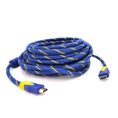 Кабель мультимедійний HDMI M to HDMI M 1.5m V1.4 blue/gold Merlion (YT-HDMI(M)/(M)NY/BL-1.5m)