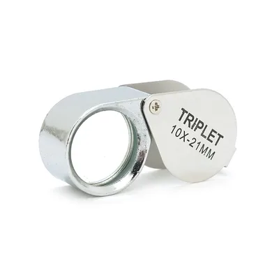 Лупа Voltronic ручна TRIPLET 10X-21mm, складана (брелок), метал-скло, пластикова коробка. 60 * 24 * 18mm. (1152/TR10X-21)