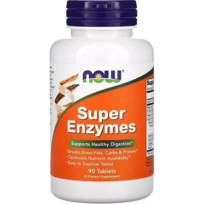 Вітамінно-мінеральний комплекс Now Foods Суперферменти, Super Enzymes, 90 таблеток (NOW-02960)
