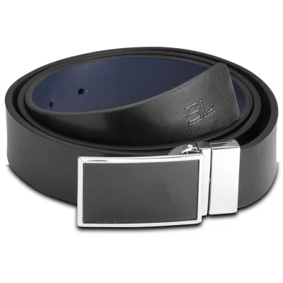 Ремінь Semi Line Чоловічий Шкіряний Black/Blue (DAS303135)