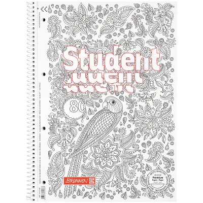 Книга записна Brunnen Коледж-блок А4 Premium Zenart bird, лінія 80 аркушів (10 67 427)