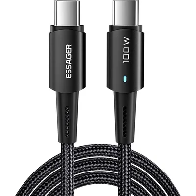 Дата кабель USB-C to USB-C 3.0m 100W black Essager (EXCTT1-CGC01)