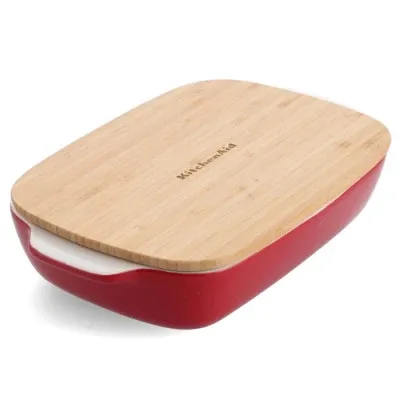 Форма для випікання KitchenAid з кришкою керамогранітна 1,9 л Червона (CC006106-001)