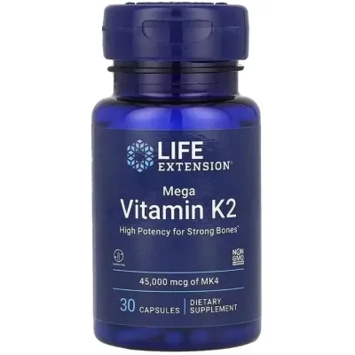 Вітамінно-мінеральний комплекс Life Extension Вітамін К2, 45 мг, Mega Vitamin K2, 30 капсул (LEX-24173)