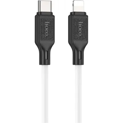 Дата кабель USB-C to Lightning 1.0m Cool silicone PD 20W X90 white HOCO (6931474788399)