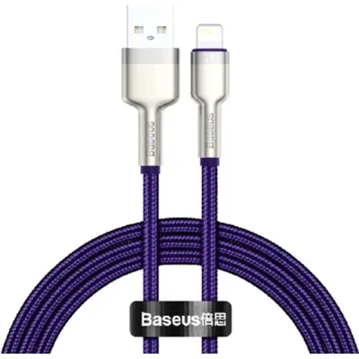 Дата кабель USB 2.0 AM to Lightning 2.0m 2.4A metal purple Baseus (CALJK-B05)