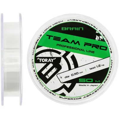 Волосінь Brain Team Pro 50m (clear) 0.110mm 1.2 kg (1858.26.82)
