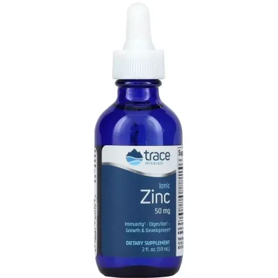Мінерали Trace Цинк Іонний у краплях, 50 мг, Ionic Zinc, Trace Minerals, 59 мл (TMR-00019)