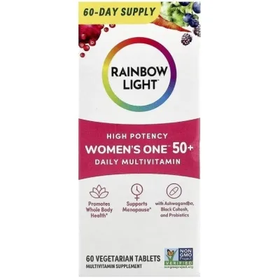 Вітамінно-мінеральний комплекс Rainbow Light Мультивітаміни для жінок 50+, Women's One 50+, High Potency, 60 таблеві (RLT-20422)