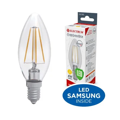 Лампочка Electrum С37 4W GL LC- 33/4F Е14 3000K Rf Elegant (A-LC-1942)