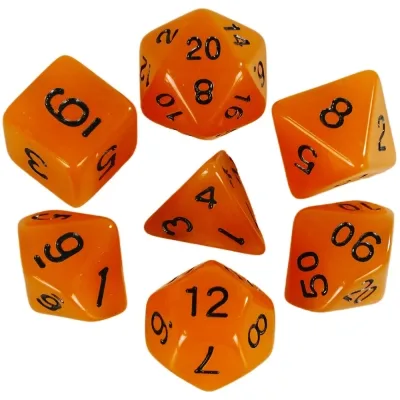 Набір кубиків для настільних ігор Games 7 Days Glow in the dark 7 Dice Set - Orange (g7dglow04)