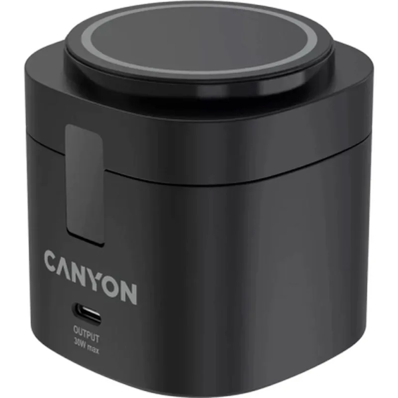Зарядний пристрій Canyon 4-in-1 wireless charging stand 30W + cable 1.0m black (CNS-WCS405BW/A)