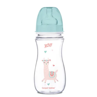 Пляшечка для годування Canpol babies антиколькова EasyStart - Toys з широким отвором 300 мл (35/222_gre)