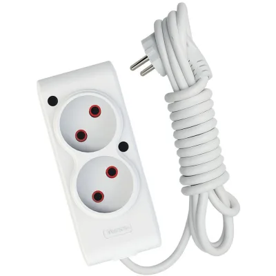 Мережевий подовжувач TECCO 2м 2 поста white (8681277841088)