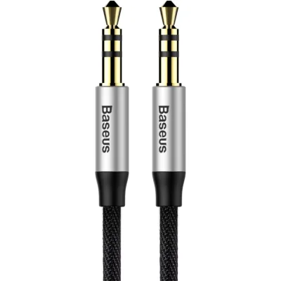 Кабель мультимедійний 3.5mm M to 3.5mm M 1.5m silver-black Baseus (CAM30-CS1)