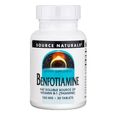 Вітамінно-мінеральний комплекс Source Naturals Бенфотіамін, 150 мг, Benfotiamine, 30 таблеток (SN1905)