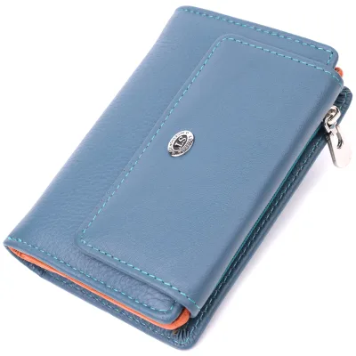 Гаманець ST Leather З натуральної шкіри Бірюзовий (22504)