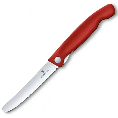 Кухонний ніж Victorinox SwissClassic Foldable Paring 11 см Serrated Red (6.7831.FB)