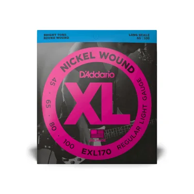 Струни для гітари D'Addario XL Nickel Wound Bass Regular Light (45-100) (EXL170)