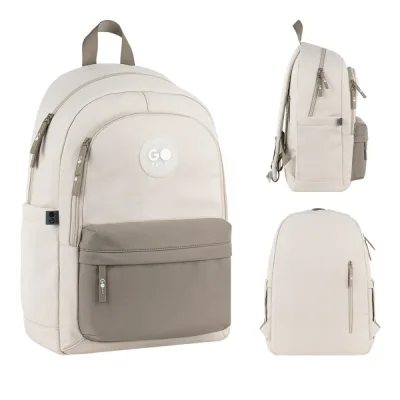 Рюкзак шкільний GoPack Education Teens 141L бежевий, коричневий (GO26-141L-1)