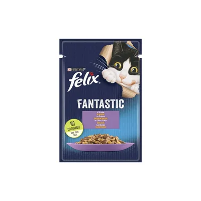 Вологий корм для кішок Purina Felix Fantastic з ягням у желе 85 г (7613039838969) (упаковка 26 шт)