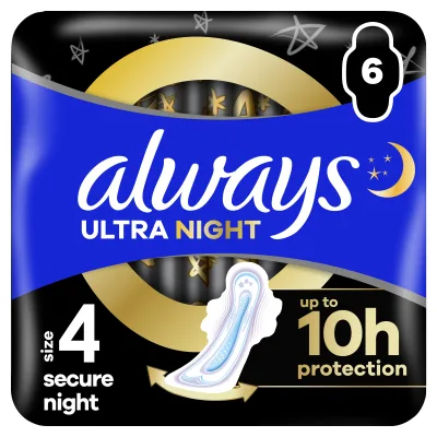 Гігієнічні прокладки Always Ultra Secure Night (Розмір 4) 6 шт. (8001841733050)