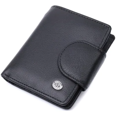 Гаманець ST Leather З натуральної шкіри Чорний (22725)