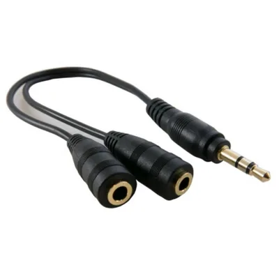 Кабель мультимедійний 3.5mm M to 2x3.5mm F 0.2m Extradigital (KBA1680)
