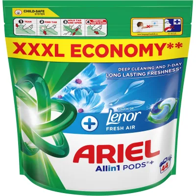 Капсули для прання Ariel Pods+ All-in-1 Touch of Lenor Дотик свіжого повітря Lenor 44 шт. (8700216765077)