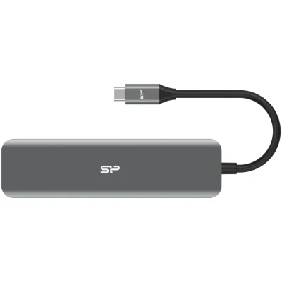 Порт-реплікатор Silicon Power Docking Station USB-C 7-in-1 Boost SU20 Silver Aluminum (SPU3C07DOCSU200G)