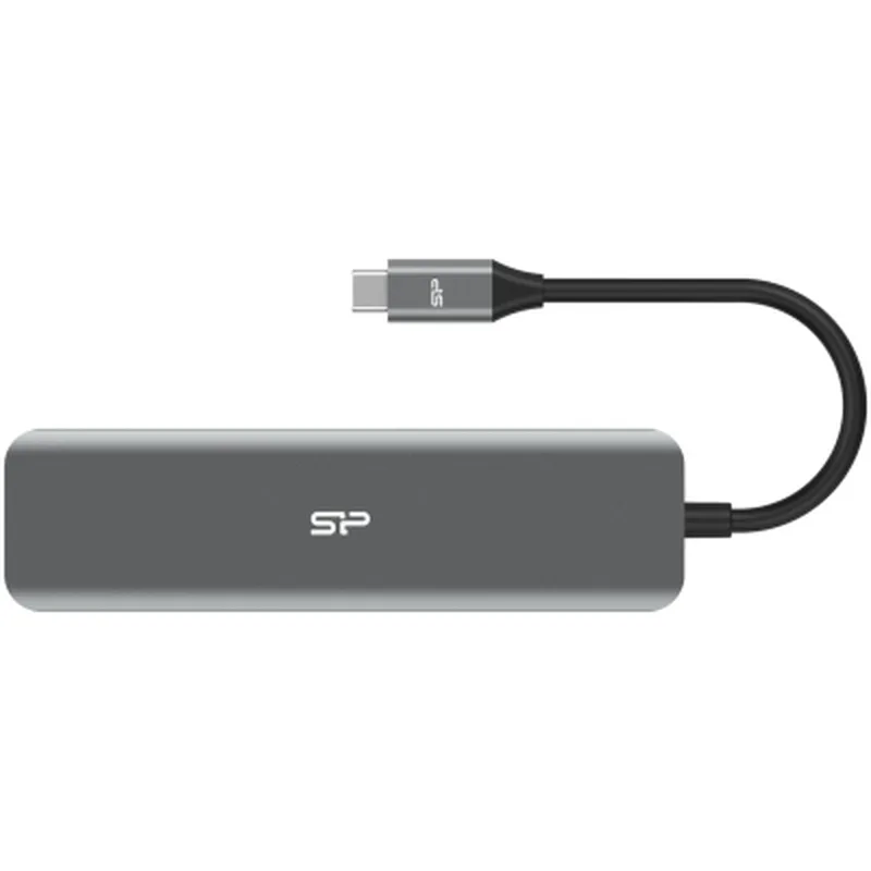 Порт-реплікатор Silicon Power Docking Station USB-C 7-in-1 Boost SU20 Silver Aluminum (SPU3C07DOCSU200G)